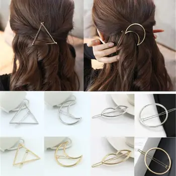 

Girls Triangle Moon Hairpins Hair Clips Hairgrip Hair Accessories Lip Round Barrettes Jewelry Women Hair Pins Head Accessories