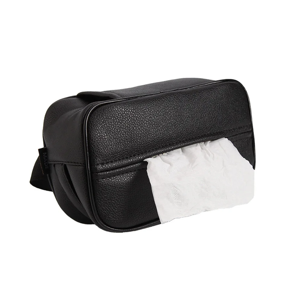 rylybons Car Tissue Box PU Leather Tissue Holder Pumping Paper Case