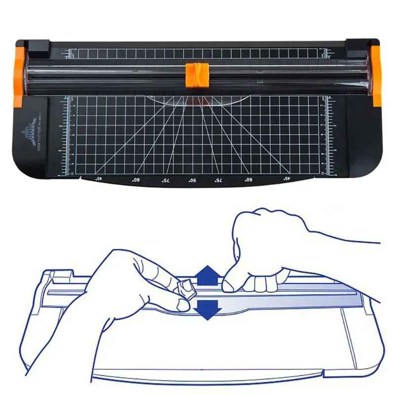 

A4 Rotary Paper Trimmer Guillotines Paper Photo Card Sliding Cutting Machine With Ruler Tile Grid Angle Trimming For Home Office