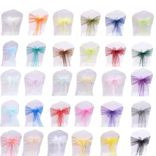 50 шт./партия свадебное украшение для стульев из органзы, стул с поясом, банты для стула, банты для свадебной вечеринки, Банкетный стул для мероприятий, Декор