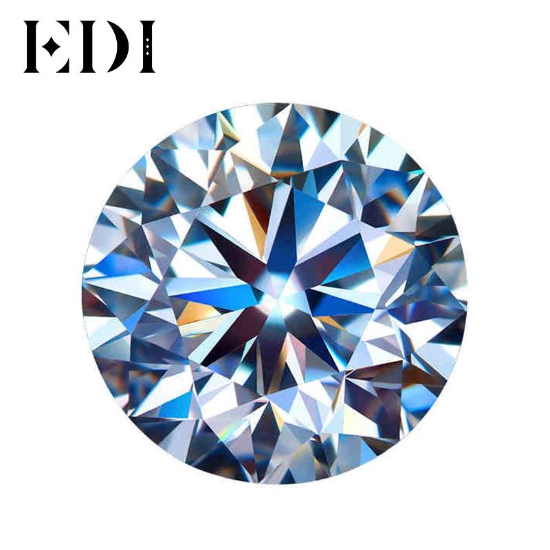 EDI DEF Color Grade Loose Moissanites 1 Carat 6.5mm Round Brilliant