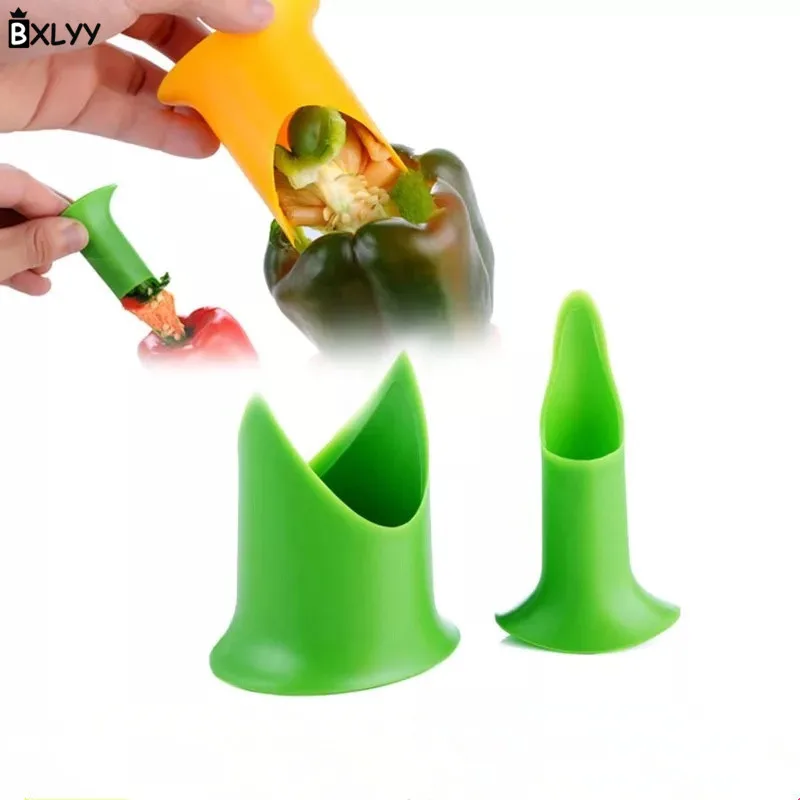

BXLYY Plastic Multifunctional Green Pepper Chili Corer Tomato Corer Fruit and Vegetable Cutting Machine Kitchen Tools Cooking.7z