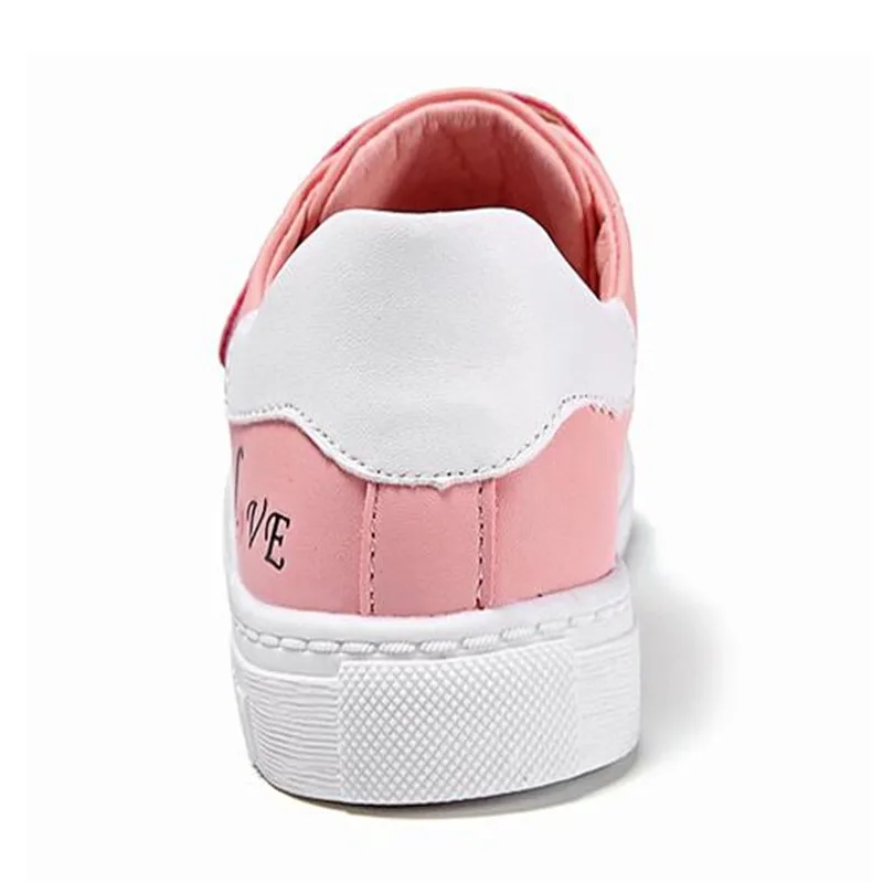 MXHY/Модная детская белая обувь с рисунком; детские кроссовки для девочек на плоской подошве; Студенческая обувь принцессы из искусственной кожи; Водонепроницаемая спортивная обувь
