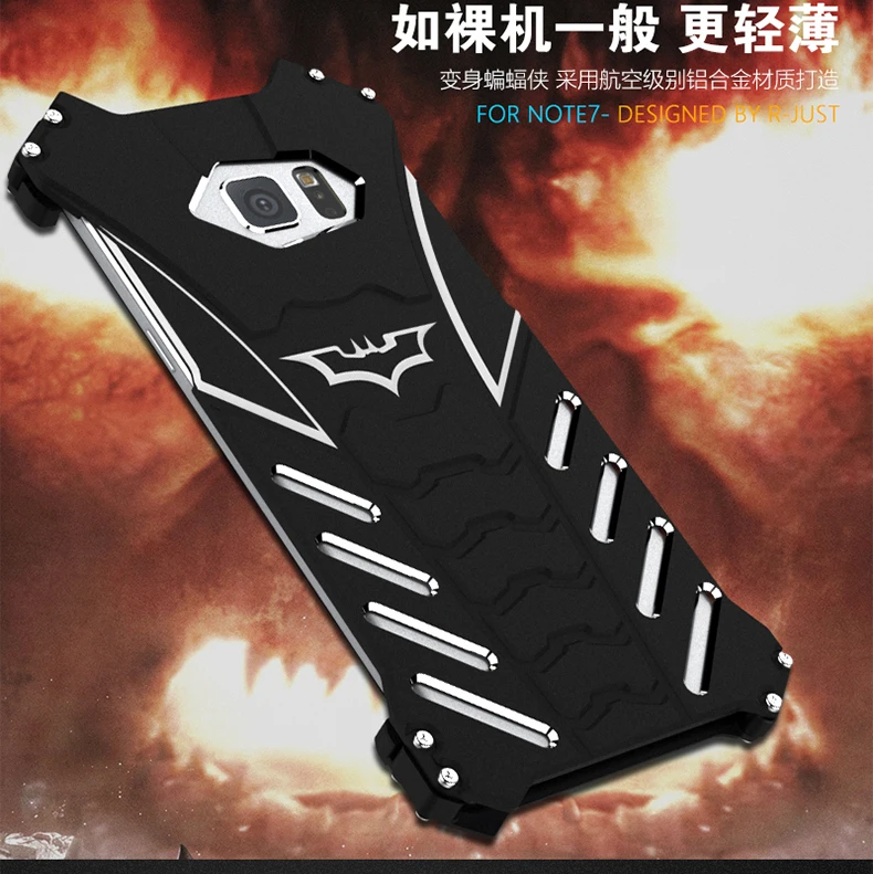 

BATMAN case For Samsung Galaxy S7 S7 Edge S6 S6 edge Plus Note 5 Note 7 R-JUST Armor Aluminum Metal back cover case Shell Cover