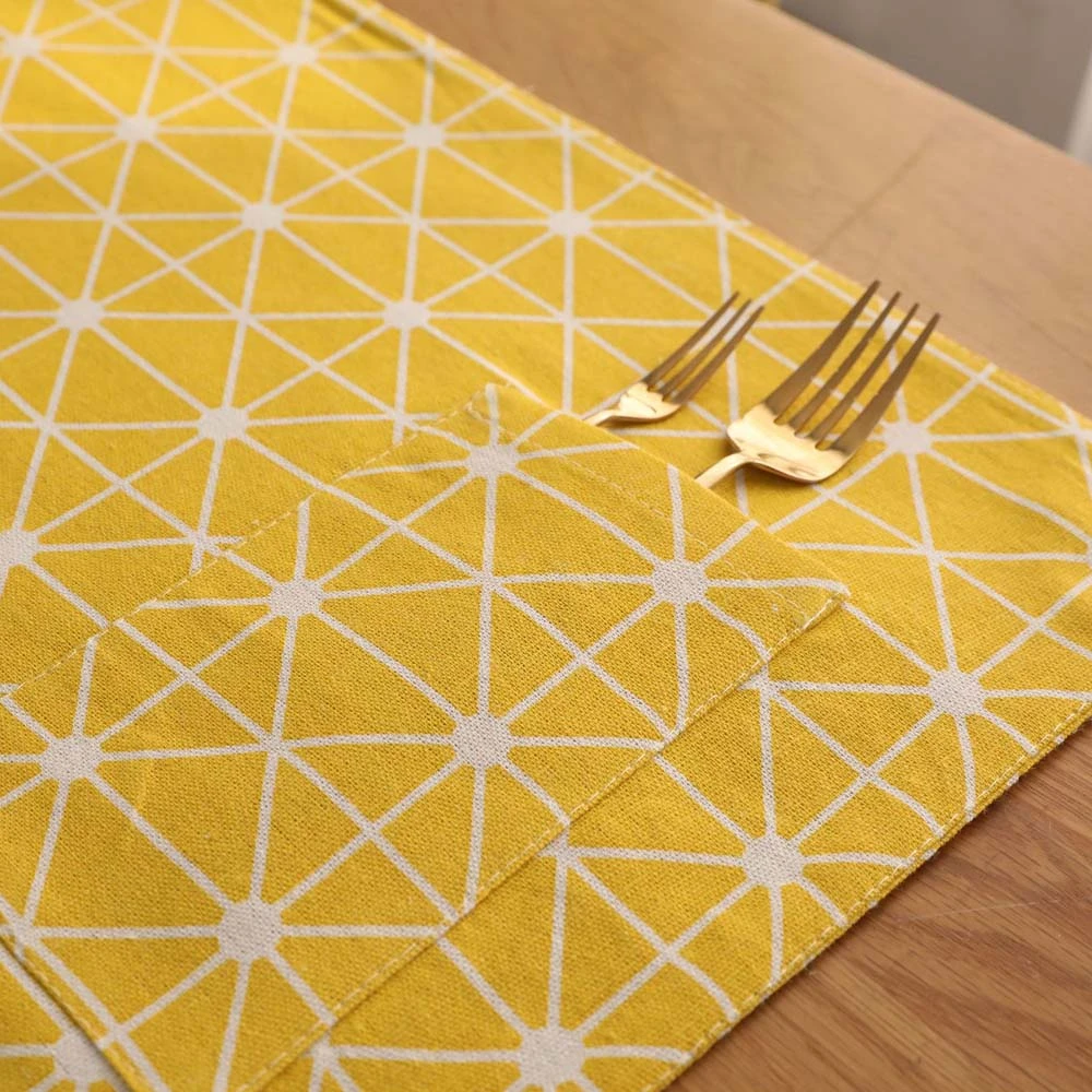 New Design 1pc Nordic Yellow 32*45cm Rectangle Cotton Linen Insulated