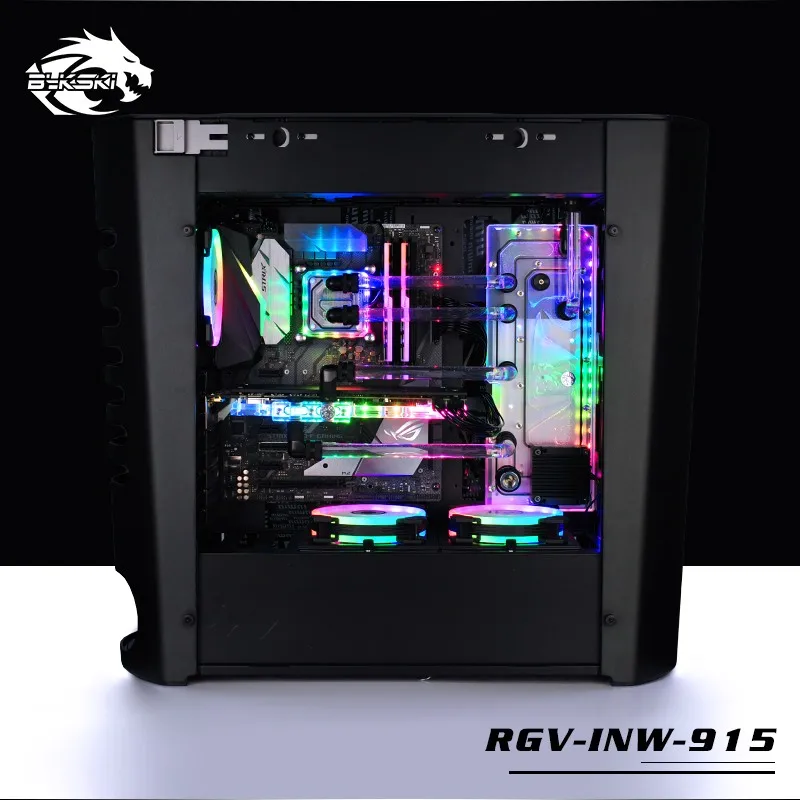  BYKSKI Acrylic Board Water Channel Solution use for IN WIN 915 Computer Case for CPU and GPU Block 
