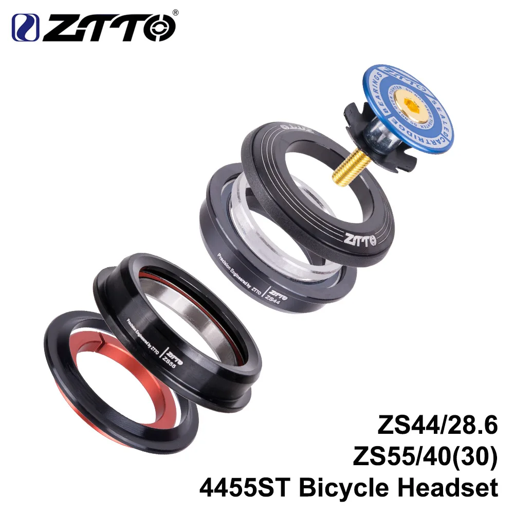 

ZTTO 4455ST MTB Headset ZS44 ZS55 Tapered Straight Universal 1.5 inch 28.6mm Fork Zero Stack Integrated With Cups road bike