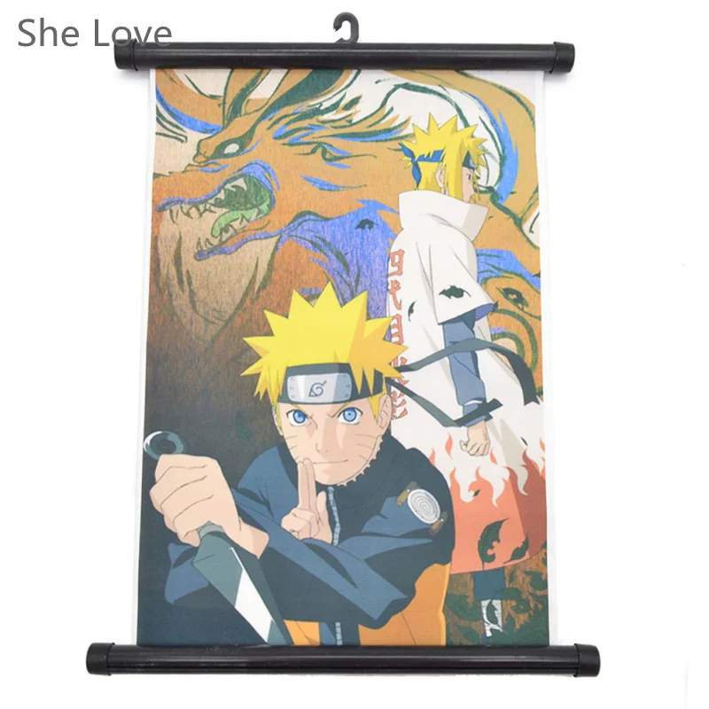Japanese Anime Naruto Namikaze Minato Painting Hanging Wall Scroll Home 