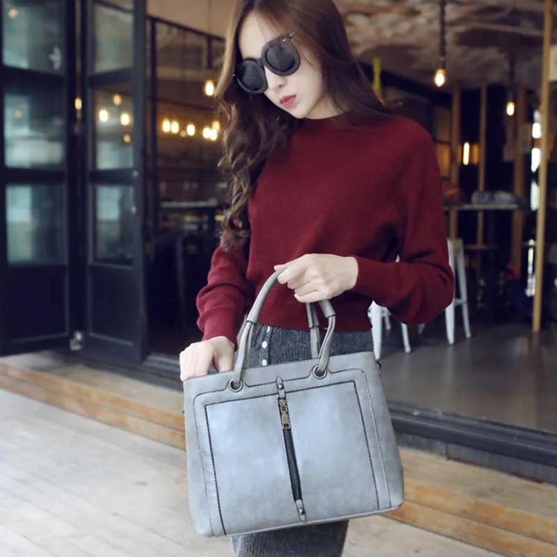 Fashion Women Leather Handbag Large Female Casual Shoulder Bag Vintage Travel Lady Bag Famous Exquisite Handle Bolsa SS7085 (15)