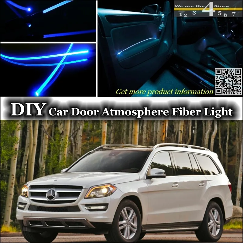 Интерьер окружающего света настройки атмосферу волоконно-оптический Ленточные огни для Mercedes-Benz GL MB X164 X166 внутри двери освещения