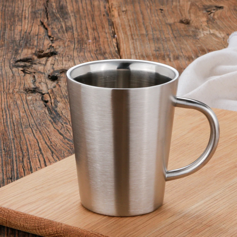 

340ML Stainless Steel Coffee Mug Double Layer Coffee Milk Drinking Cup Insulation Anti-Hot Beer Mug For Home Bar Restaurant
