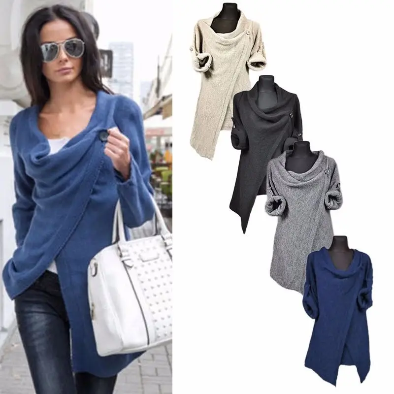

Women Girls' Loose Sweater Outwear Long Sleeve Knitted Cardigan Jacket Coat Sweater