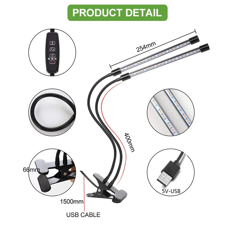  Fitolamp Grow Light 9/18/27W LED Lamp For Plants Full Spectrum Growing Lamp With Controller Plant L - 32974205306