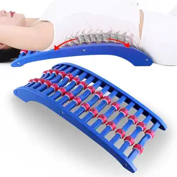 

lll Back Spine Lumbar Multi Magnetic Roller Massager Strtcher Stretch Mate Support spine soothing rack lumbar traction device