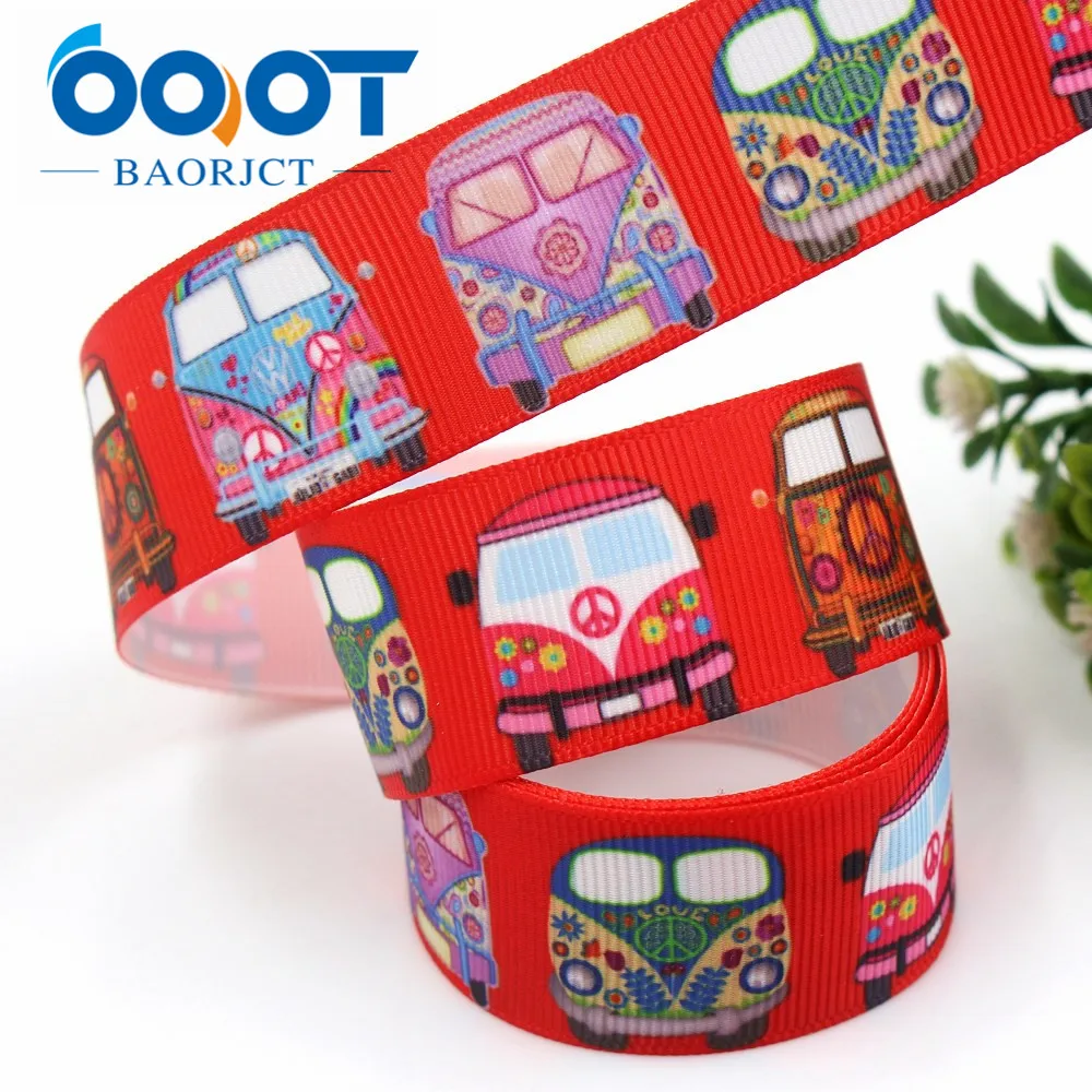 OOOT BAORJCT I-19525-1325 25mm 10yards Car grosgrain Ribbons Thermal transfer Printed DIY Gift wrapping materials | Дом и сад