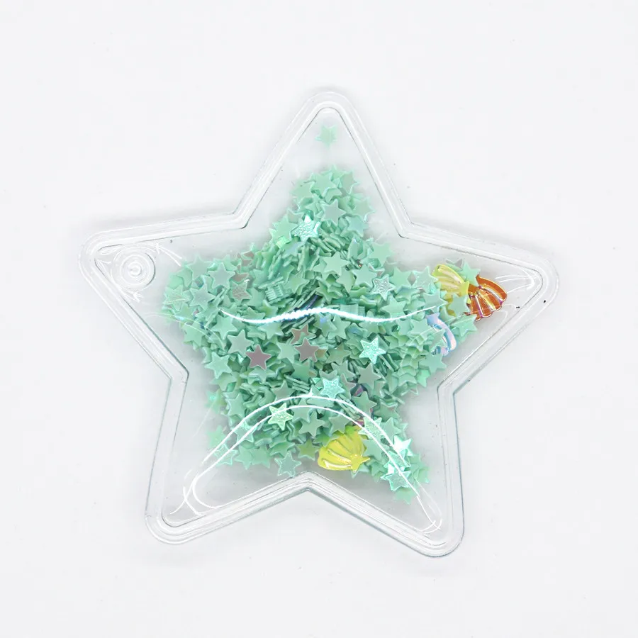 10 шт. прозрачный пластиковый пакет с красочными звезды с блестками для заколки для волос, DIY ремесло украшения аксессуары Y19052401