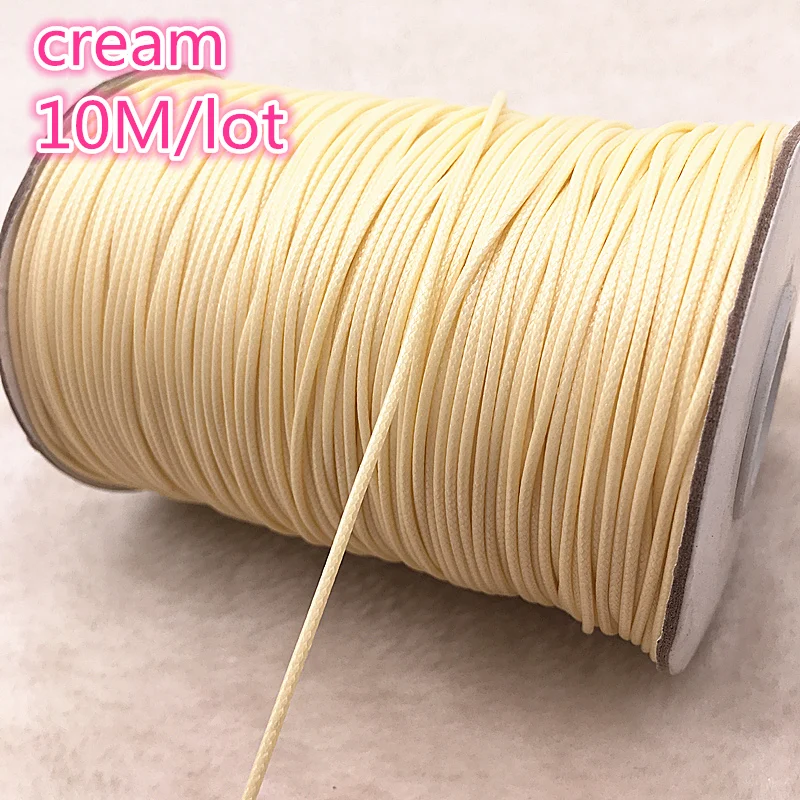 

10meters 1mm Cream Waxed Cotton Cord Waxed Thread Cord String Strap Necklace Rope Bead DIY Jewelry Making For shamballa Bracelet