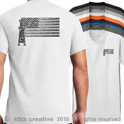 Oilfield рабочий Флаг США футболка американский Roughneck футболка с флагом США Oilfield Shirt2019 футболка для мужчин 100% хлопок для мужчин s футболки