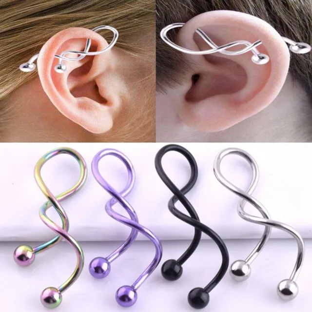 2 Pcs Lot Stainless Steel Ear Spiral Taper Gauge Plug Stretching 2 Pcs Lot Stainless Steel Ear Spiral Taper Gauge Plug Stretching Expander Piercing