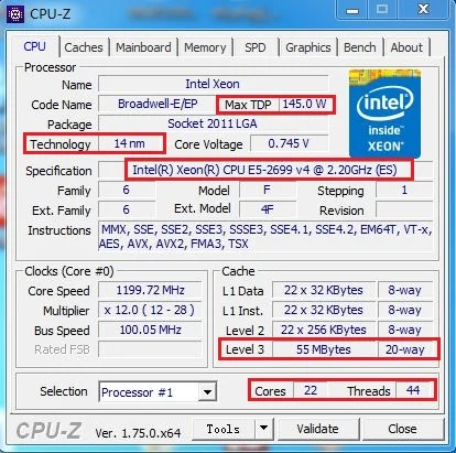 Оригинальный процессор Intel Xeon QS версии E5 2699V4 V4 2699 22 Core 2 20 ГГц 55 МБ Бесплатная