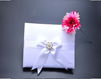 

Personalized White Wedding Guest Book Vintage Wedding Signature Book Hearts