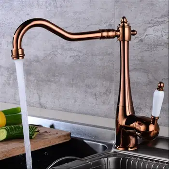 

brass nickel brushed finished hot and cold single lever 360 rotating kitchen sink faucet with high quality ceramic cartridge