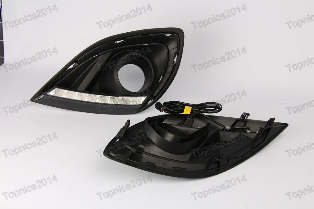 1Pair White LED Daytime Running Light Driving Fog Lamp DRL Fog Lights