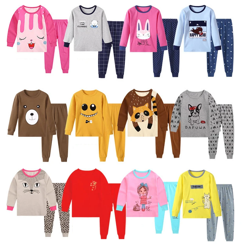

Pajamas for Children Child Pajamas Sets for Girls Boy Animal Sleepwear Cotton Christmas Nightwear Girl Long Johns Pyjamas kids