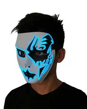 

Wholesale 10 pcs halloween Mask 10 colors Select Cosplay Glow LED Mask Dance DJ Bar Night Club For Party Decoration