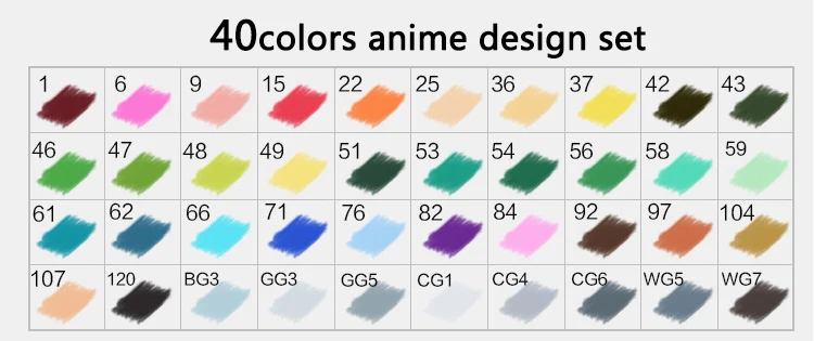 30 40 60 80 168 цветные художественные маркеры Аниме Дизайн Набор ручек для рисования тонкий широкий двуглавый эскиз манга Рисование scribble school 1MS03