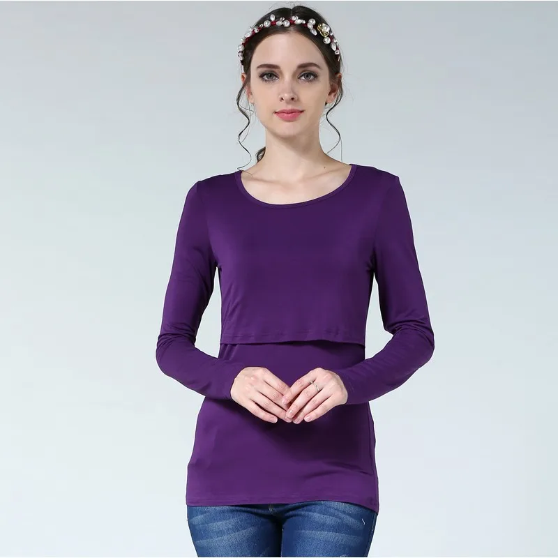 Materno para Mulheres Alto de Maternidade Emoção Mães Gravidez Maternidade Roupas Outono Manga Longa Tops Aleitamento Grávidas Enfermagem T-shirt 8 tops for pregnant women