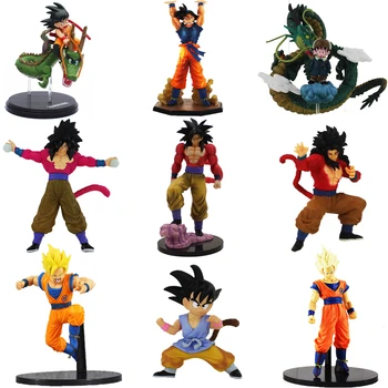 

Dragon Ball Z Son Goku Action Figure Childhood Gokou Kakarotto and Shenron Shenlong Super Saiyan 4 Anime Model Toy Children Gift