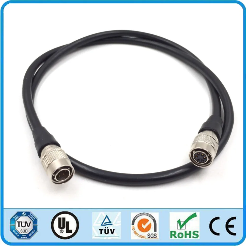 Industrial CCD Camera and Lens Power Cables Hirose 6 pin Male to 6 pin Female Socket HR 10A 7P