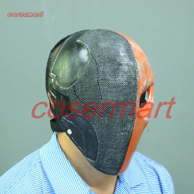 New Version Orange Deathstroke Mask Helmet Arkham Deathstroke Mask Cosplay Props3_