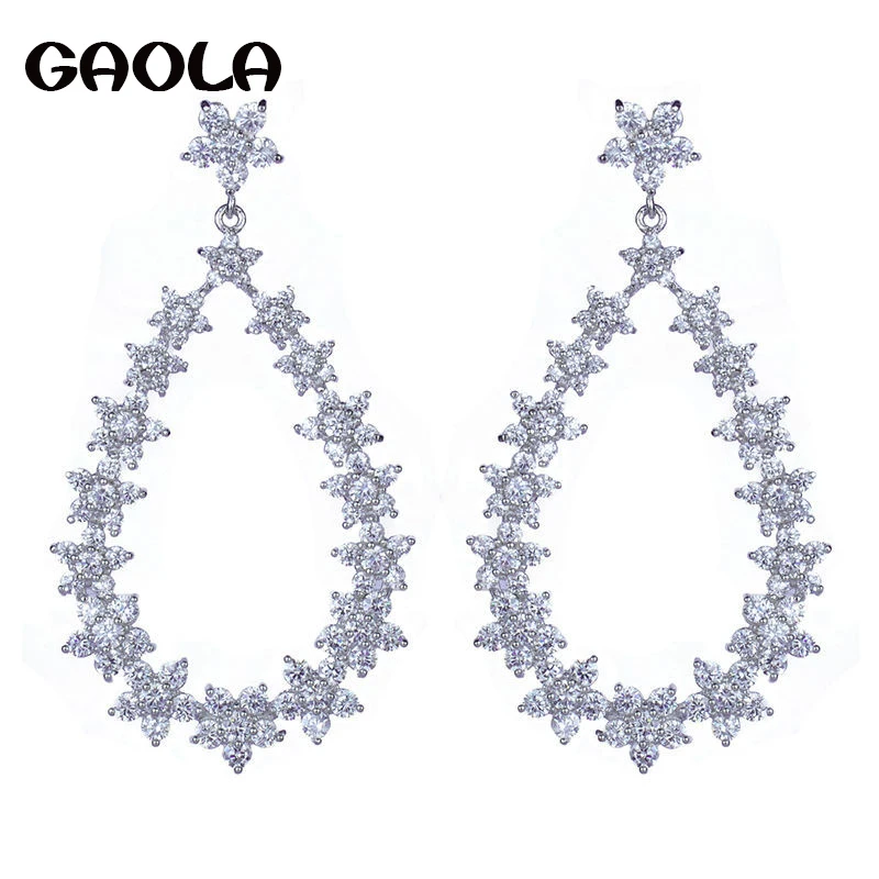 2015 Factory Waterdrop AAA CZ Earrings for Women Bridal Wedding Jewelry Luxury Banquet Dress Accessories GLE4508 | Украшения и