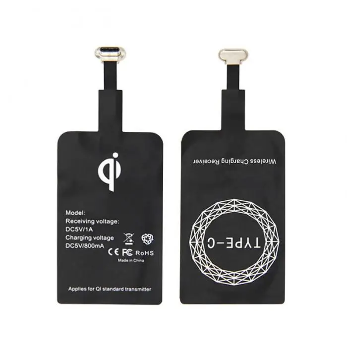 Универсальный Qi беспроводной зарядное устройство приемник карта зарядное устройство адаптер катушка для iPhone/type-C новое поступление