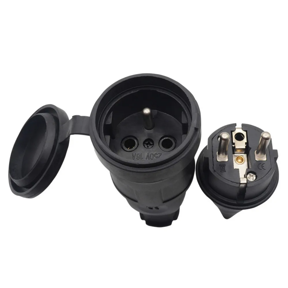 5pcs France Waterproof Female Socket 16a Electrical Male Schuko Plug