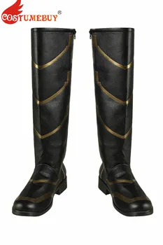 

CostumeBuy Avengers: Endgame Clinton Barton Hawkeye Ronin Boots Cosplay Faux Leather Black Shoes Halloween Props Accessory