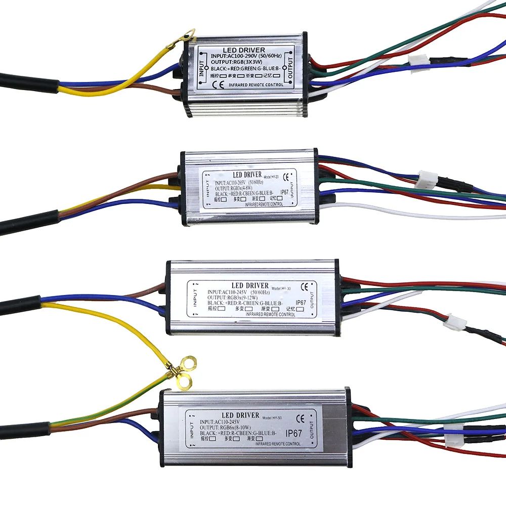 10W 20W 30W 50W Waterproof RGB LED Driver for RGB LED Chip COB SMD LED