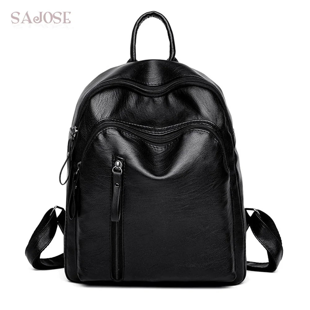 Fashion Backpack Women School Bags for Teenager Black Small Backpacks ...