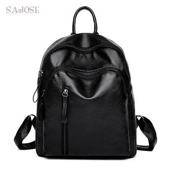 

Fashion Backpack Women School Bags for Teenager Black Small Backpacks High Quality Girls Spring PU Leather Shoulder Back Pack