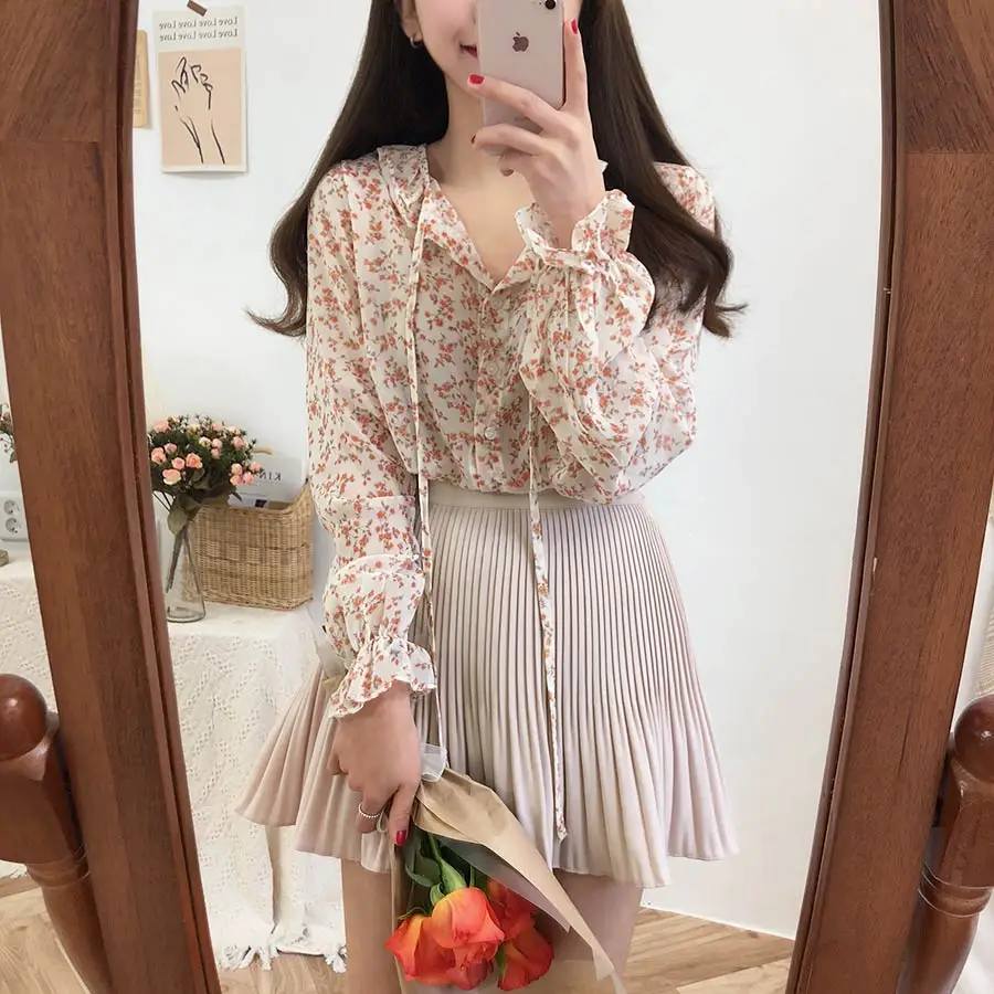  v neck sexy Shirt Summer apricot black chiffon Blouse Women Tops femme Casual Women short sleeve Gi