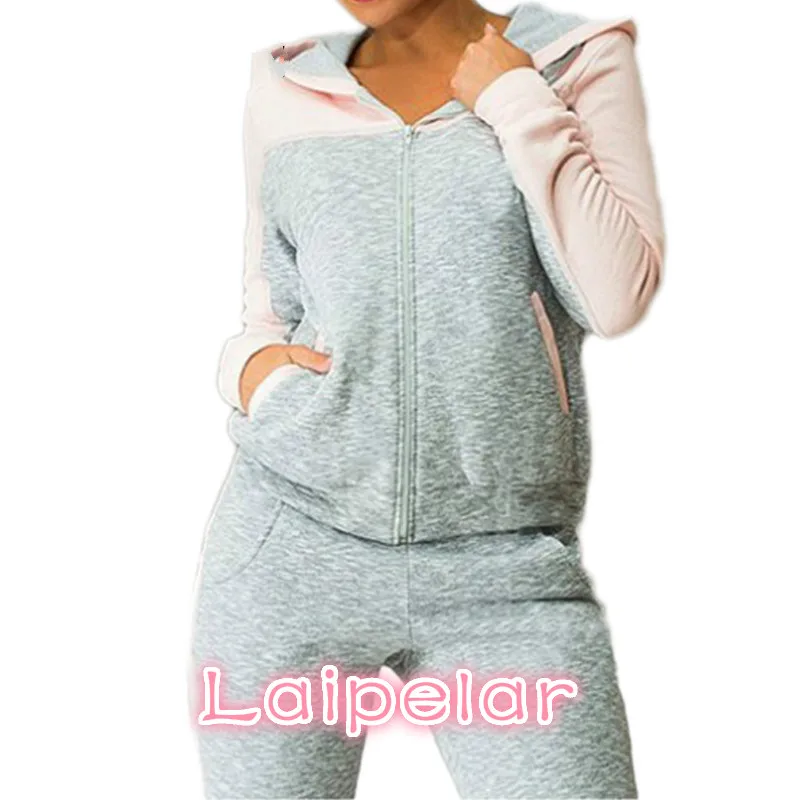 

Sportsuit women two piece set Fashion casual sweatshirt pant Suit Patchwork tracksuit sweat Pant clothing spring Hoodies 3XL