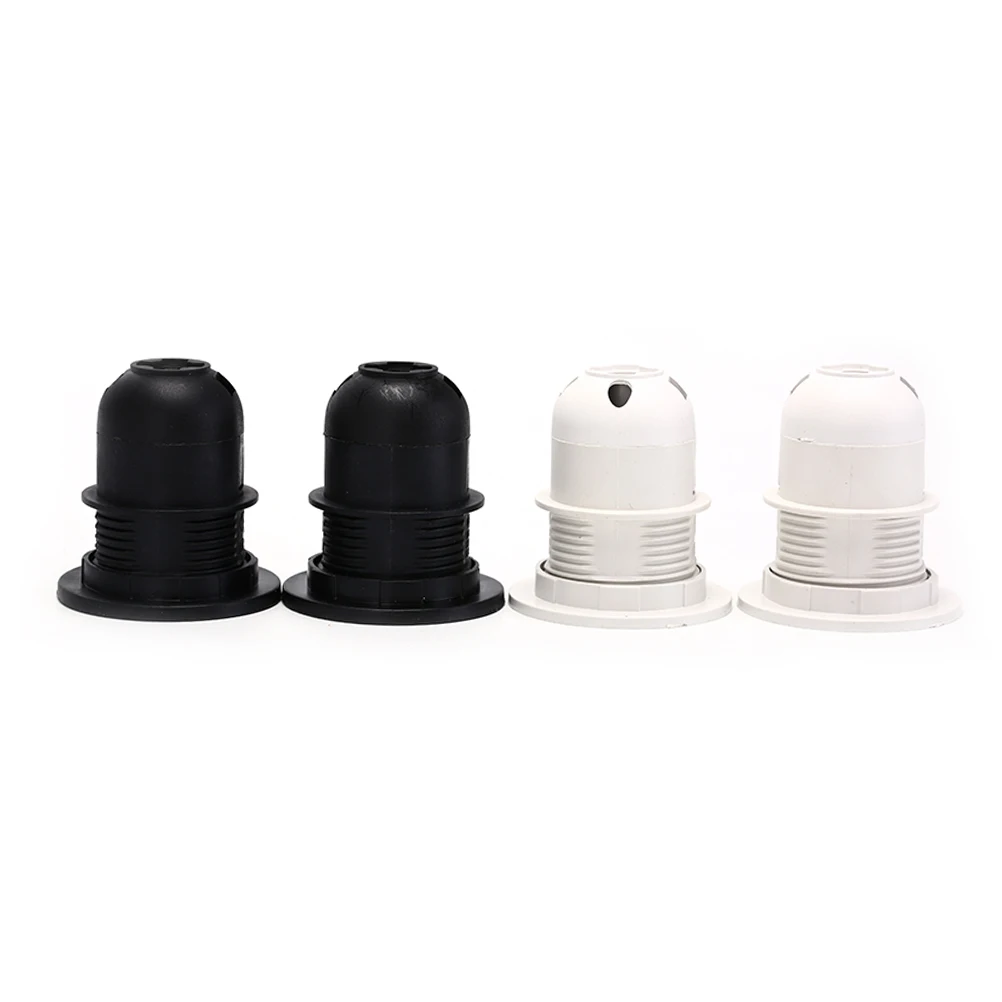 2PCS E27 Lamp Holder Black White Screw Light Bulb Pendant Socket Lamp