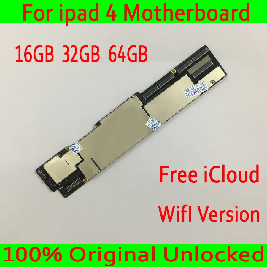 

Wifi Version for iPad 4 Motherboard with IOS System,100% Original unlocked for iPad 4 Mainboard with Free iCloud,16GB 32GB 64GB