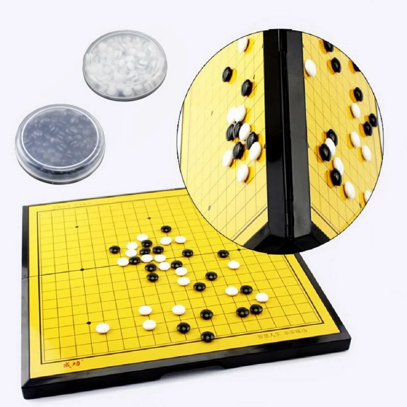 

Magnetic Stone Go Board Game Full Set 19 x 19 Line Weiqi Baduk Gobang Chess Game Magnetic Travel Portable Baduk Chess Sets Weiqi