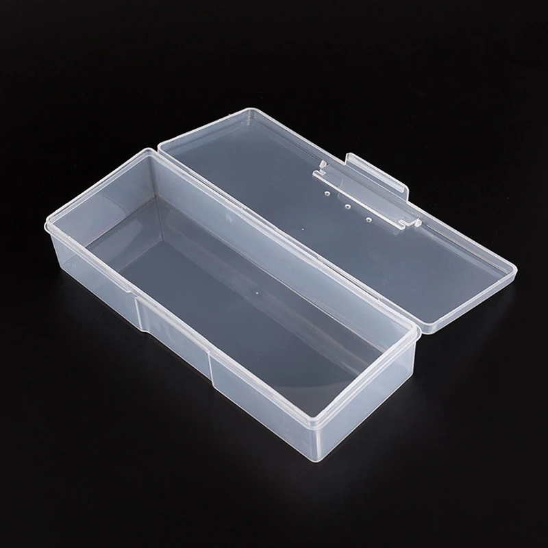 Пластиковая прозрачная коробка для хранения инструментов Стразы для ногтей, украшения буферные файлы Шлифовальные Органайзер кейс инструменты для маникюра