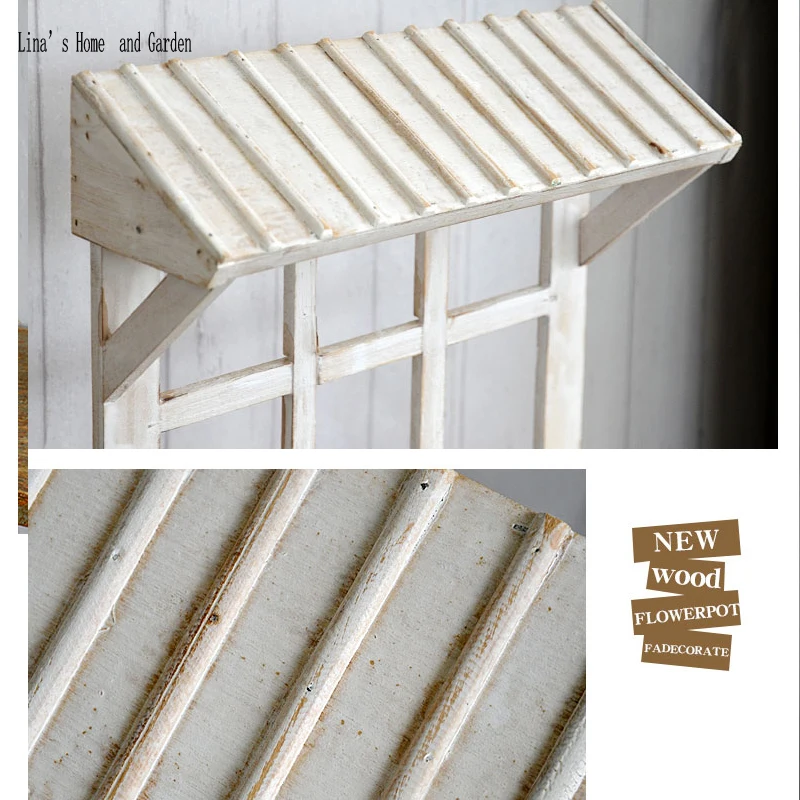 window design shabby white solid wood handmade wall mounted flower planter (3)