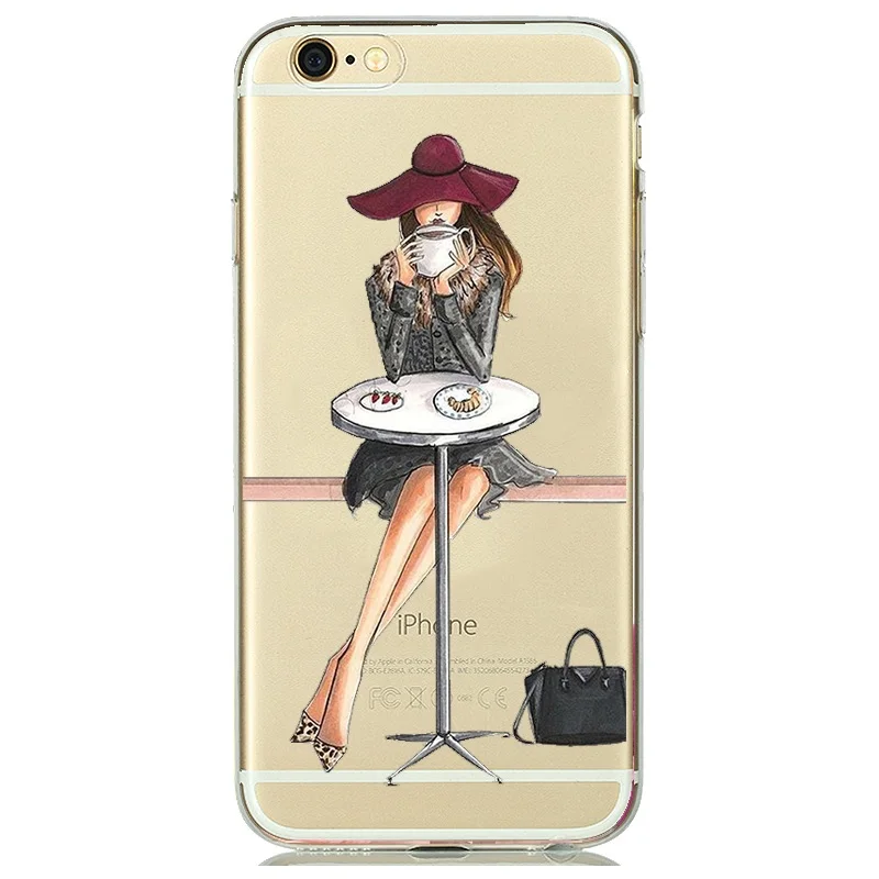 Fashion illustration Shopping Modern Girls Ladys Dress Case for coque iphone 8 7 6S 5 5SE Silicone Cases Cartoon Cover Capinhas Fashion illustration Shopping Modern Girls Ladys Dress Case for coque iphone 8 7 6S 5 5SE Silicone Cases Cartoon Cover Capinhas