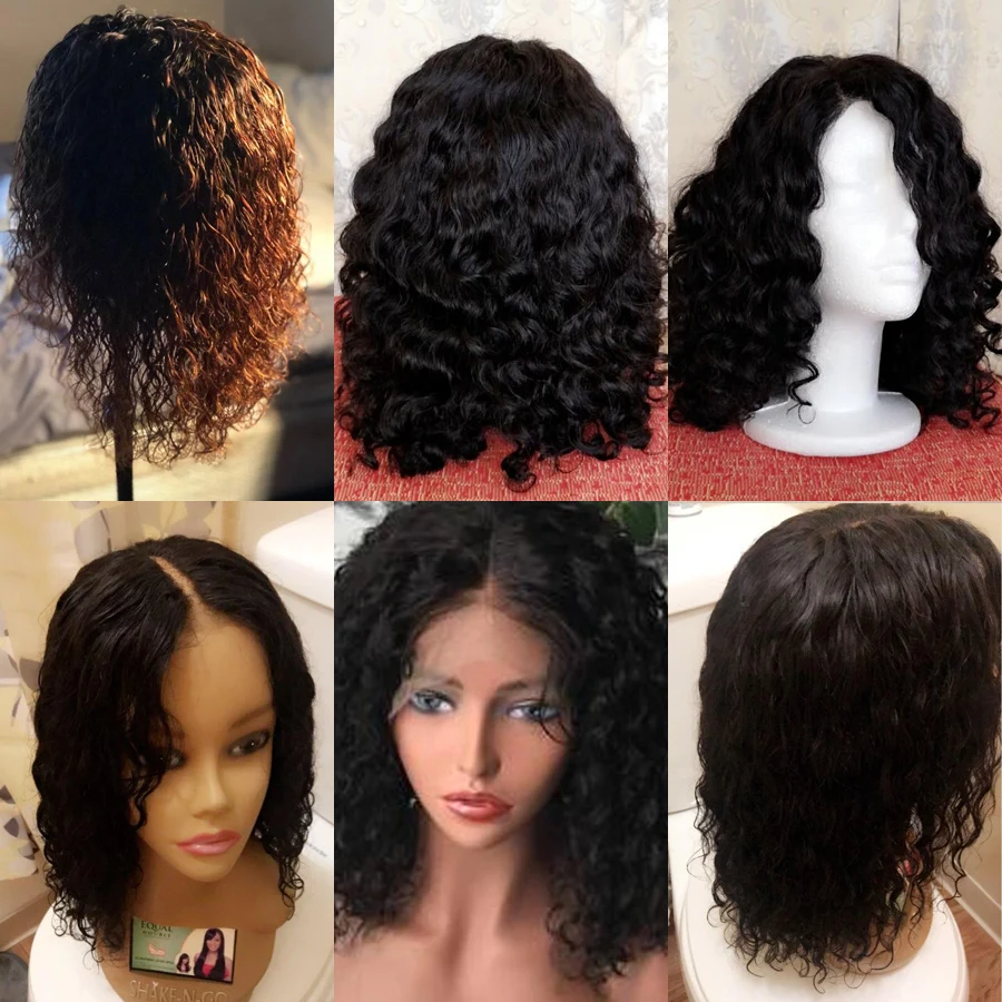 Парики из натуральных волос волнистые Короткие парики 150 шт. 13X6|wigs for blacks|wigs black